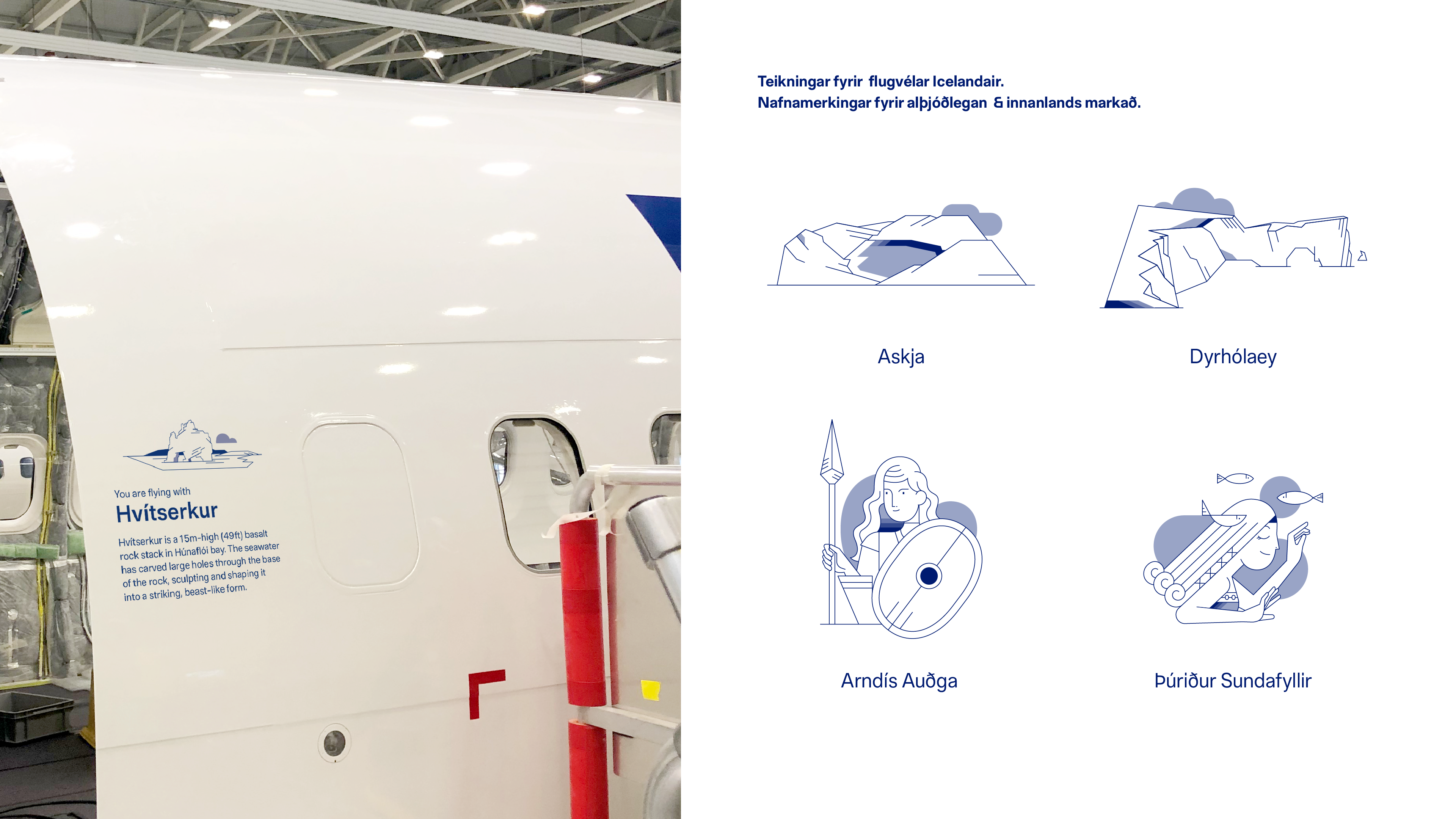 Icelandair illustrations on planes